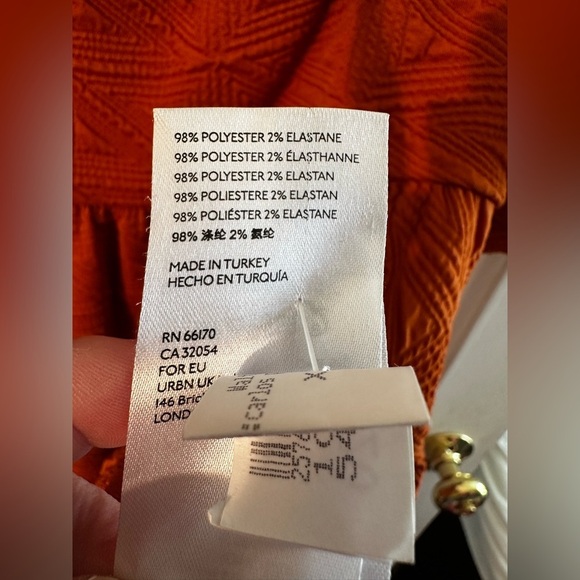 FREE PEOPLE Babydoll SUNSET Sz Large Back Cut Out Bow PUFF Sleeves A-line Dress - Picture 14 of 16